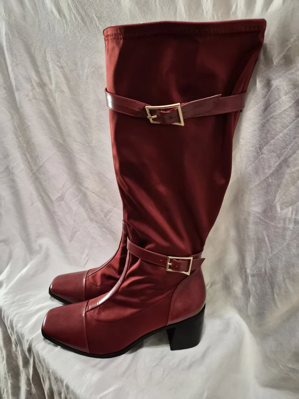 Journee Collection Ex Wide Calf Gaibree Stacked Heel Knee High Boot